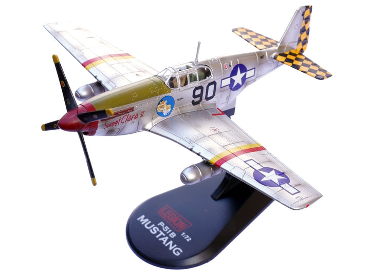North American P-51B Mustang Aircraft "Sweet Clara II 319th Fighter Squadron 325th Fighter Group" (1944) United States Army Air Forces 1/72 Diecast Model Airplane by Legion image 2