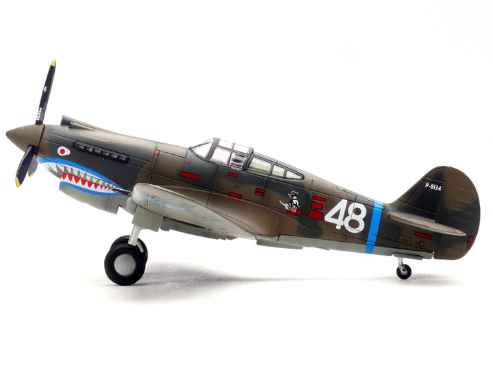 Curtiss P-40B/C Warhawk Fighter Aircraft "White 48 David Lee 'Tex' Hill 2nd Squadron Panda Bears Chinese Air Force Burma" (1942) 1st American Volunteer Group 1/72 Diecast Model Airplane by Legion image 2