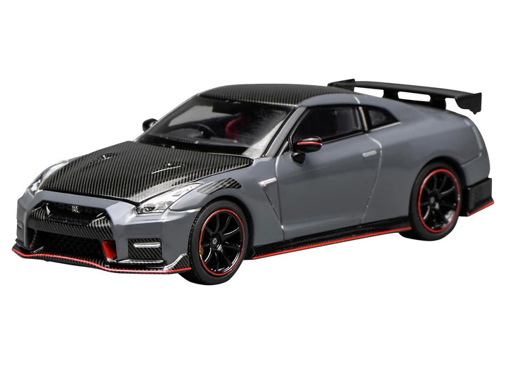 2022 Nissan GT-R Nismo (R35) RHD (Right Hand Drive) Stealth Gray with Carbon Hood and Top "Senior 64" Series 1/64 Diecast Model Car by MotorHelix image 2