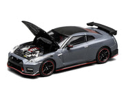 2022 Nissan GT-R Nismo (R35) RHD (Right Hand Drive) Stealth Gray with Carbon Hood and Top "Senior 64" Series 1/64 Diecast Model Car by MotorHelix image 3