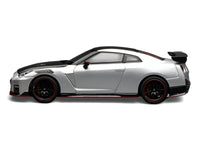 2022 Nissan GT-R Nismo (R35) RHD (Right Hand Drive) Ultimate Metal Silver Metallic with Carbon Hood and Top "Senior 64" Series 1/64 Diecast Model Car by MotorHelix image 4