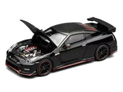 2022 Nissan GT-R Nismo (R35) RHD (Right Hand Drive) Meteor Flake Black Pearl with Carbon Hood and Top "Senior 64" Series 1/64 Diecast Model Car by MotorHelix image 3