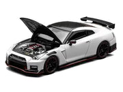 2022 Nissan GT-R Nismo (R35) RHD (Right Hand Drive) Brilliant White Pearl with Carbon Hood and Top "Senior 64" Series 1/64 Diecast Model Car by MotorHelix image 3