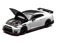 2022 Nissan GT-R Nismo (R35) RHD (Right Hand Drive) Brilliant White Pearl with Carbon Hood and Top "Senior 64" Series 1/64 Diecast Model Car by MotorHelix image 3