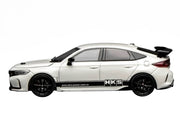 Honda Civic Type R (FL5) RHD (Right Hand Drive) "HKS" White with Black Stripes 1/64 Diecast Model Car by MotorHelix image 3