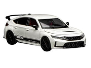 Honda Civic Type R (FL5) RHD (Right Hand Drive) "HKS" White with Black Stripes 1/64 Diecast Model Car by MotorHelix image 5