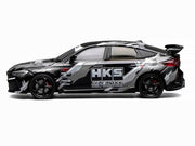 Honda Civic Type R (FL5) RHD (Right Hand Drive) "HKS" Matt Black with Graphics 1/64 Diecast Model Car by MotorHelix image 3