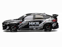 Honda Civic Type R (FL5) RHD (Right Hand Drive) "HKS" Matt Black with Graphics 1/64 Diecast Model Car by MotorHelix image 3