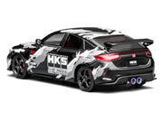 Honda Civic Type R (FL5) RHD (Right Hand Drive) "HKS" Matt Black with Graphics 1/64 Diecast Model Car by MotorHelix image 4