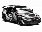 Honda Civic Type R (FL5) RHD (Right Hand Drive) "HKS" Matt Black with Graphics 1/64 Diecast Model Car by MotorHelix image 5