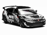 Honda Civic Type R (FL5) RHD (Right Hand Drive) "HKS" Matt Black with Graphics 1/64 Diecast Model Car by MotorHelix image 5