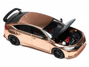 Honda Civic Type R (FL5) RHD (Right Hand Drive) Electroplating Copper Metallic with Carbon Hood "Hong Kong Toycar Salon 2025" "Senior 64" Series Limited Edition to 599 pieces Worldwide 1/64 Diecast Model Car by MotorHeli image 3