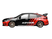 Honda Civic Type R (FL5) RHD (Right Hand Drive) "ADVAN" Black and Red 1/64 Diecast Model Car by MotorHelix image 2