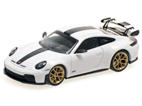 2025 Porsche 911 (992.2) GT3 Weissach Package White with Carbon Stripe Limited Edition to 240 pieces Worldwide 1/64 Diecast Model Car by Minichamps image 2