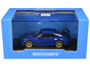 2025 Porsche 911 (992.2) GT3 Weissach Package Blue with Carbon Stripe Limited Edition to 240 pieces Worldwide 1/64 Diecast Model Car by Minichamps image 3