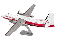 Model Kit Fairchild F-27 Commercial Aircraft "Pacific Alaska" White with Red Stripes (Moderate Difficulty) Steel Model by Metal Earth image 2