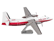 Model Kit Fairchild F-27 Commercial Aircraft "Pacific Alaska" White with Red Stripes (Moderate Difficulty) Steel Model by Metal Earth image 4