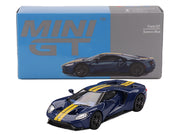 Ford GT Sunoco Blue with Yellow Stripes Limited Edition to 3600 pieces Worldwide 1/64 Diecast Model Car by Mini GT image 3
