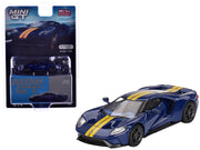 Ford GT Sunoco Blue with Yellow Stripes Limited Edition to 3600 pieces Worldwide 1/64 Diecast Model Car by Mini GT image 4