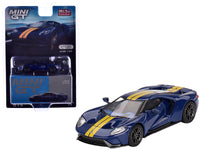 Ford GT Sunoco Blue with Yellow Stripes Limited Edition to 3600 pieces Worldwide 1/64 Diecast Model Car by Mini GT image 4