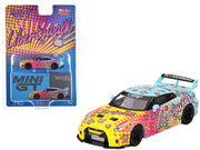 Nissan 35GT-RR Ver.1 "LB-Silhouette Works GT" Light Blue and Yellow with Graphics "LBWK KUMA" Limited Edition 1/64 Diecast Model Car by Mini GT image 4