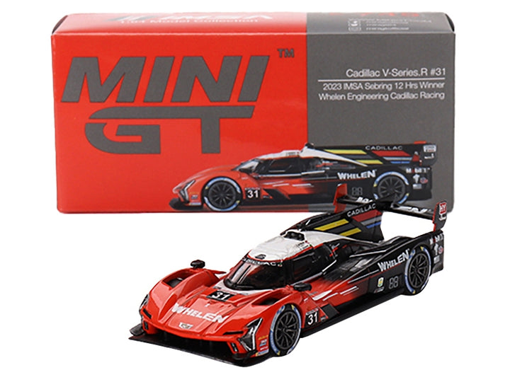 Cadillac V-Series.R #31 Jack Aitken - Pipo Derani - Alexander Sims "Whelen Engineering Racing" Winner IMSA "12 Hours of Sebring" (2023) Limited Edition to 5400 pieces Worldwide 1/64 Diecast Model Car by Mini GT image 2