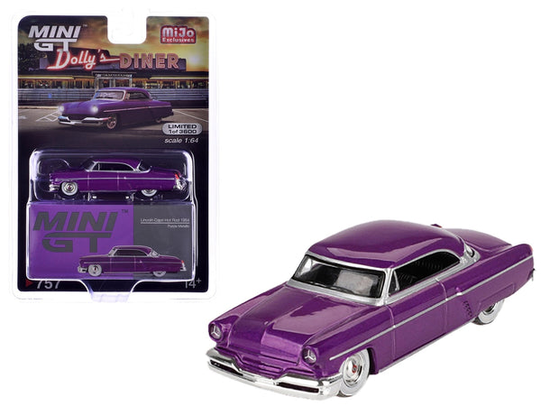 1954 Lincoln Capri Hot Rod Purple Metallic Limited Edition to 3600 pieces Worldwide 1/64 Diecast Model Car by Mini GT image 3