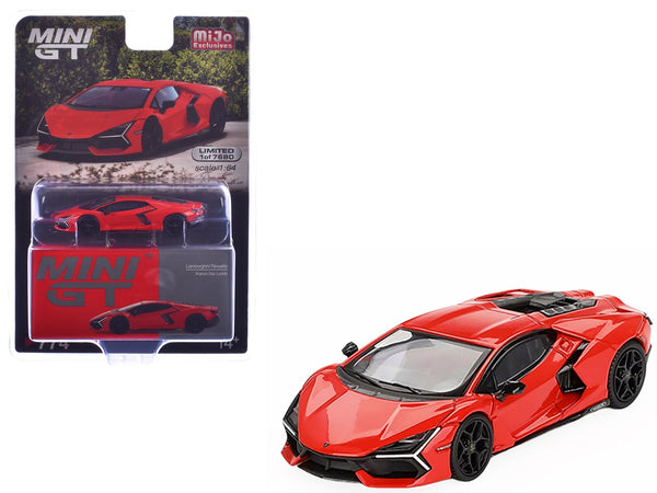 MINI GT 1:64 Lamborghini Revuelto in Arancio Dac Lucido orange.
