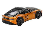 Nissan Fairlady Z #23 "LB-NATION WORKS" LB Gold Metallic with Matt Black Hood and Black Top Limited Edition 1/64 Diecast Model Car by Mini GT image 3