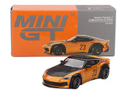 Nissan Fairlady Z #23 "LB-NATION WORKS" LB Gold Metallic with Matt Black Hood and Black Top Limited Edition 1/64 Diecast Model Car by Mini GT image 4