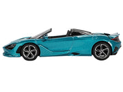 McLaren 750S Spider Belize Blue Metallic Limited Edition 1/64 Diecast Model Car by Mini GT