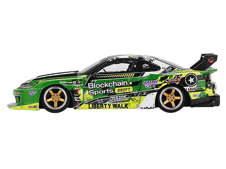 Nissan "LB-Super Silhouette" S15 SILVIA RHD (Right Hand Drive) #555 "V2" Yukio Fausto "Formula Drift Japan" (2024) Limited Edition 1/64 Diecast Model Car by Mini GT image 2