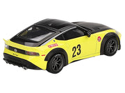 Nissan Z "LB-Nation Works" #23 Ikazuchi Yellow with Black Hood and Top Limited Edition 1/64 Diecast Model Car by Mini GT image 3