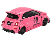 ABARTH 595 #49 "LB-Works x Abas Works" Pink Limited Edition 1/64 Diecast Model Car by Mini GT image 3