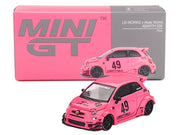 ABARTH 595 #49 "LB-Works x Abas Works" Pink Limited Edition 1/64 Diecast Model Car by Mini GT image 4