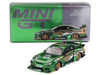 Nissan Silvia (S15) LB-Super Silhouette RHD (Right Hand Drive) "Fausto Racing 2024" Green Metallic Limited Edition 1/64 Diecast Model Car by Mini GT image 2