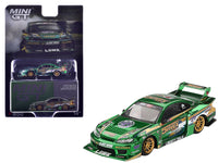 Nissan Silvia (S15) LB-Super Silhouette RHD (Right Hand Drive) "Fausto Racing 2024" Green Metallic Limited Edition 1/64 Diecast Model Car by Mini GT image 4