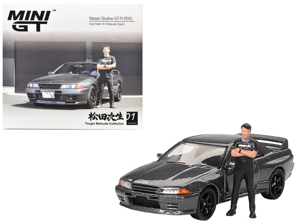 MINI GT Nissan Skyline GT-R R32 gunmetal Tsugio Matsuda figure 1:64 MGT00869, product image 1