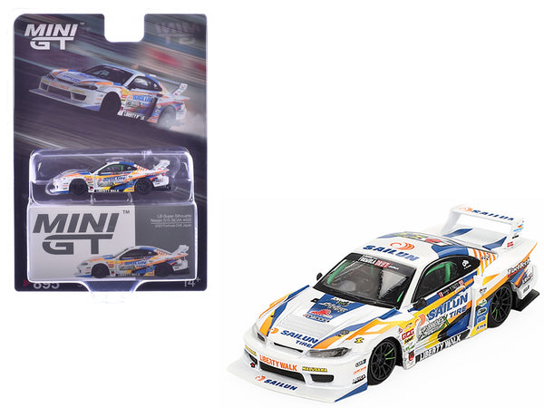 MINI GT 1:64 Nissan Silvia S15 LB-Super Silhouette #555 Yukio Fausto, Formula Drift Japan 2023.