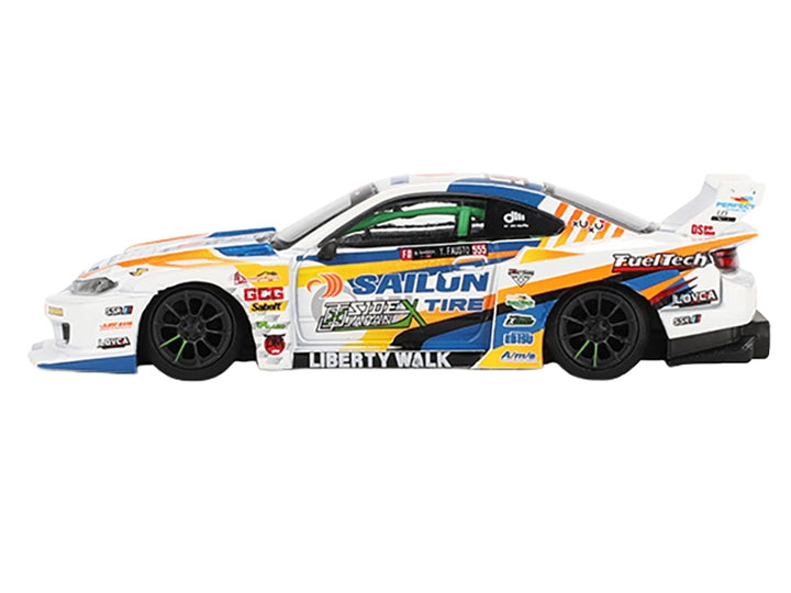 Nissan "LB-Super Silhouette" S15 SILVIA RHD (Right Hand Drive) #555 Yukio Fausto "Formula Drift Japan" (2023) Limited Edition 1/64 Diecast Model Car by Mini GT image 2