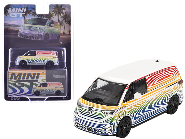 Volkswagen ID. Buzz Van Prototype "Rainbow" Limited Edition 1/64 Diecast Model Car by Mini GT image 3