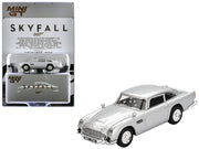 Aston Martin DB5 RHD (Right Hand Drive) Birch Silver Metallic (Damaged) 007 James Bond "Skyfall" (2012) Movie Limited Edition 1/64 Diecast Model Car by Mini GT