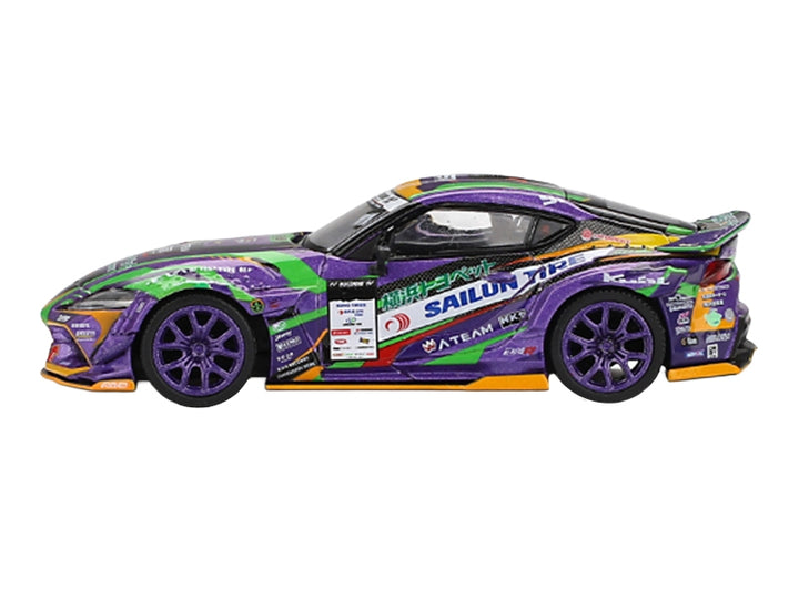 Toyota GR Supra KUHL RHD (Right Hand Drive) #91 Shingo Hatanaka "Evangelion Racing" "D1 Grand Prix" (2021) Limited Edition 1/64 Diecast Model Car by Mini GT image 2