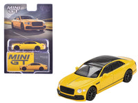 MINI GT 1:64 Bentley Flying Spur in Monaco Yellow with black roof.