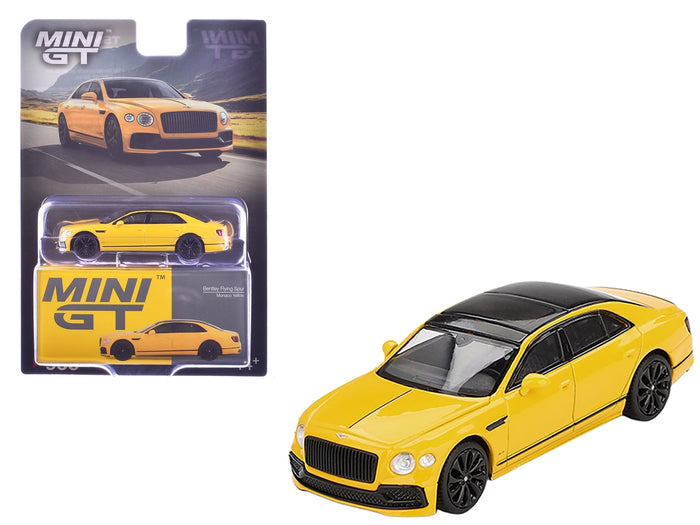 MINI GT 1:64 Bentley Flying Spur in Monaco Yellow with black roof.