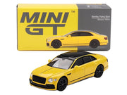 Bentley Flying Spur Monaco Yellow with Black Top Limited Edition 1/64 Diecast Model Car by Mini GT image 4