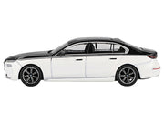 BMW i7 xDrive60 Dravit Alpine White and Black Sapphire Limited Edition 1/64 Diecast Model Car by Mini GT image 2