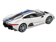 Jaguar C-X75 Silver Metallic with Blue Stripes Limited Edition 1/64 Diecast Model Car by Mini GT image 3