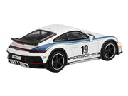 Porsche 911 Dakar #19 "Rally 1974" Tribute Livery White with Blue Stripes Limited Edition 1/64 Diecast Model Car by Mini GT image 3