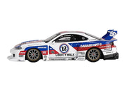 Nissan "LB-Super Silhouette" S15 SILVIA RHD (Right Hand Drive) "GARASIDRIFT x LBWK 2025" White with Blue and Red Stripes Limited Edition 1/64 Diecast Model Car by Mini GT image 2